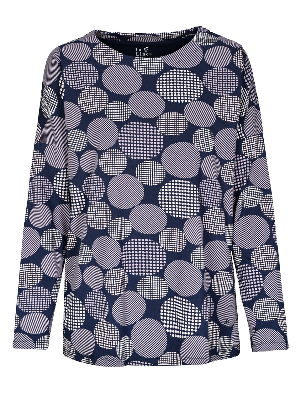 InLinea Da.-Shirt Soft Stretch Schlafanzug in Night Dots