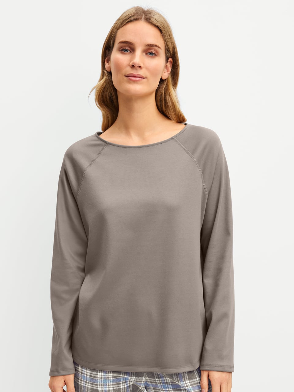Calida DAMEN Shirt langarm Schlafanzug in Truffle Mousse – Bild 1