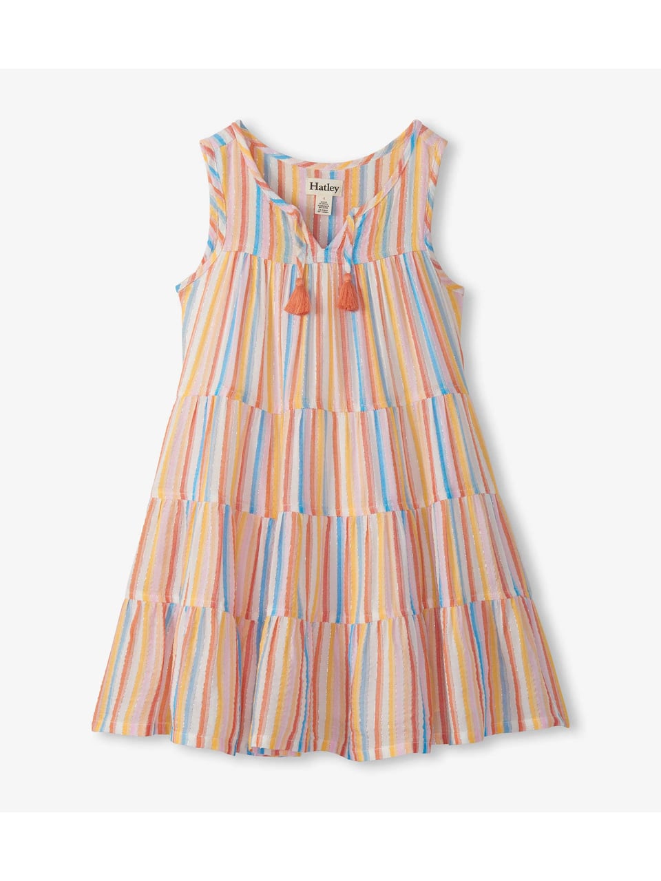Hatley sunny stripes layered tiered dress Kleider/Röcke in White – Bild 1