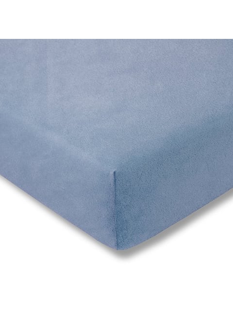 Atelier Samt-Vel. Spannlaken in 160/Hellblau