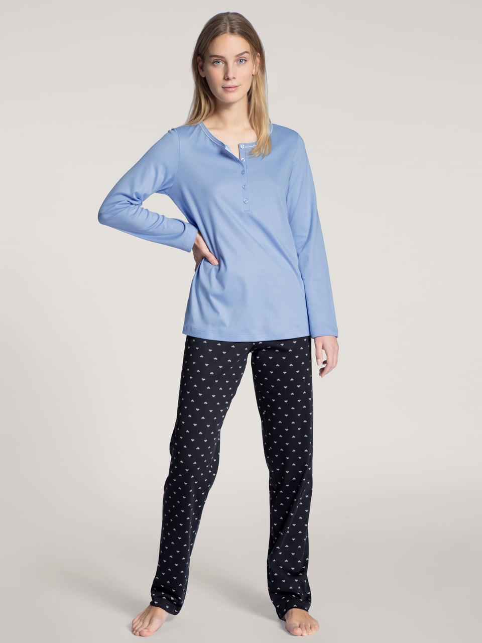 Calida DAMEN Pyjama Schlafanzug in Dark Lapis Blue – Bild 1