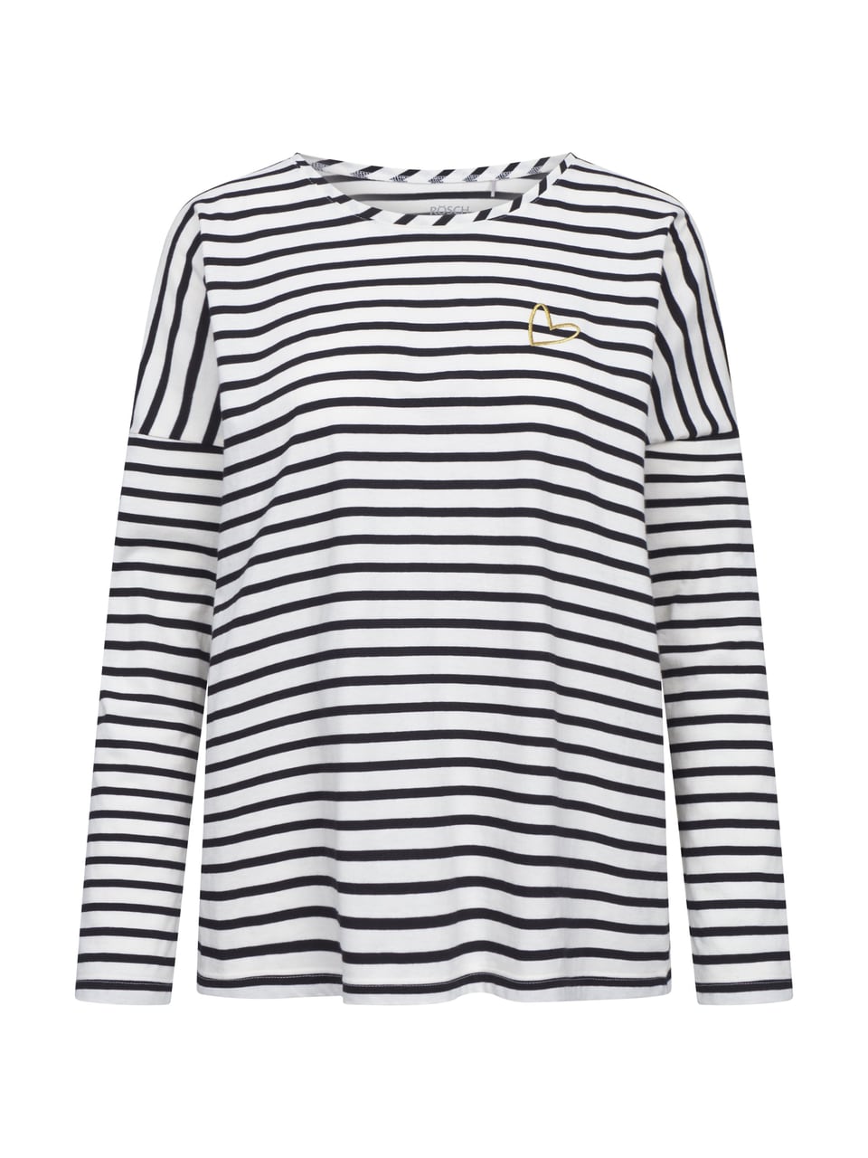 Rösch Shirt, 1/1 sleeve, round neck Homewear in Ringlet Black – Bild 1