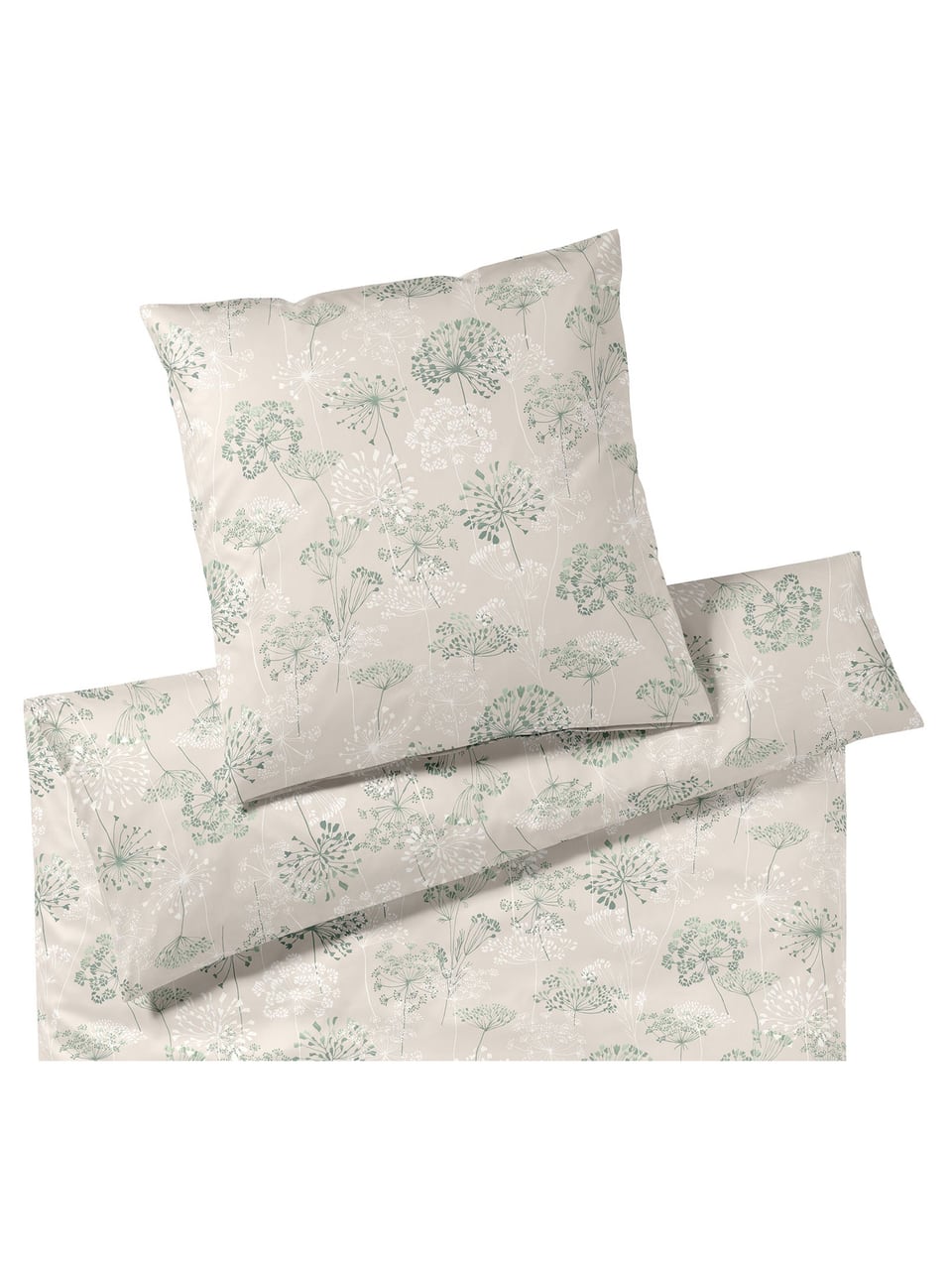 Elegante Meadow 80/80 155/200 Bettwäsche Satin in Salbei – Bild 1