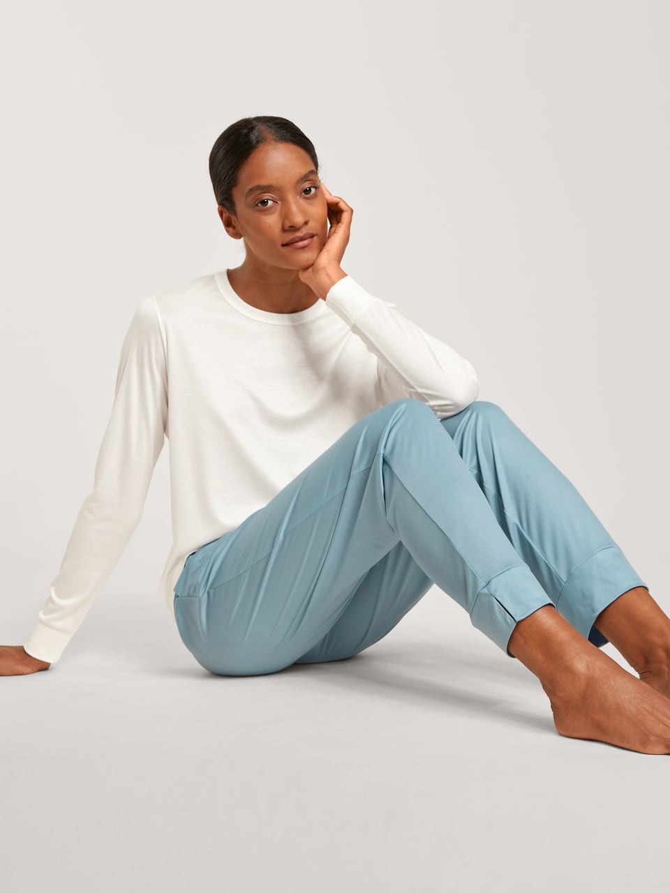 Calida DAMEN Shirt langarm Oberteile in Star White – Bild 1
