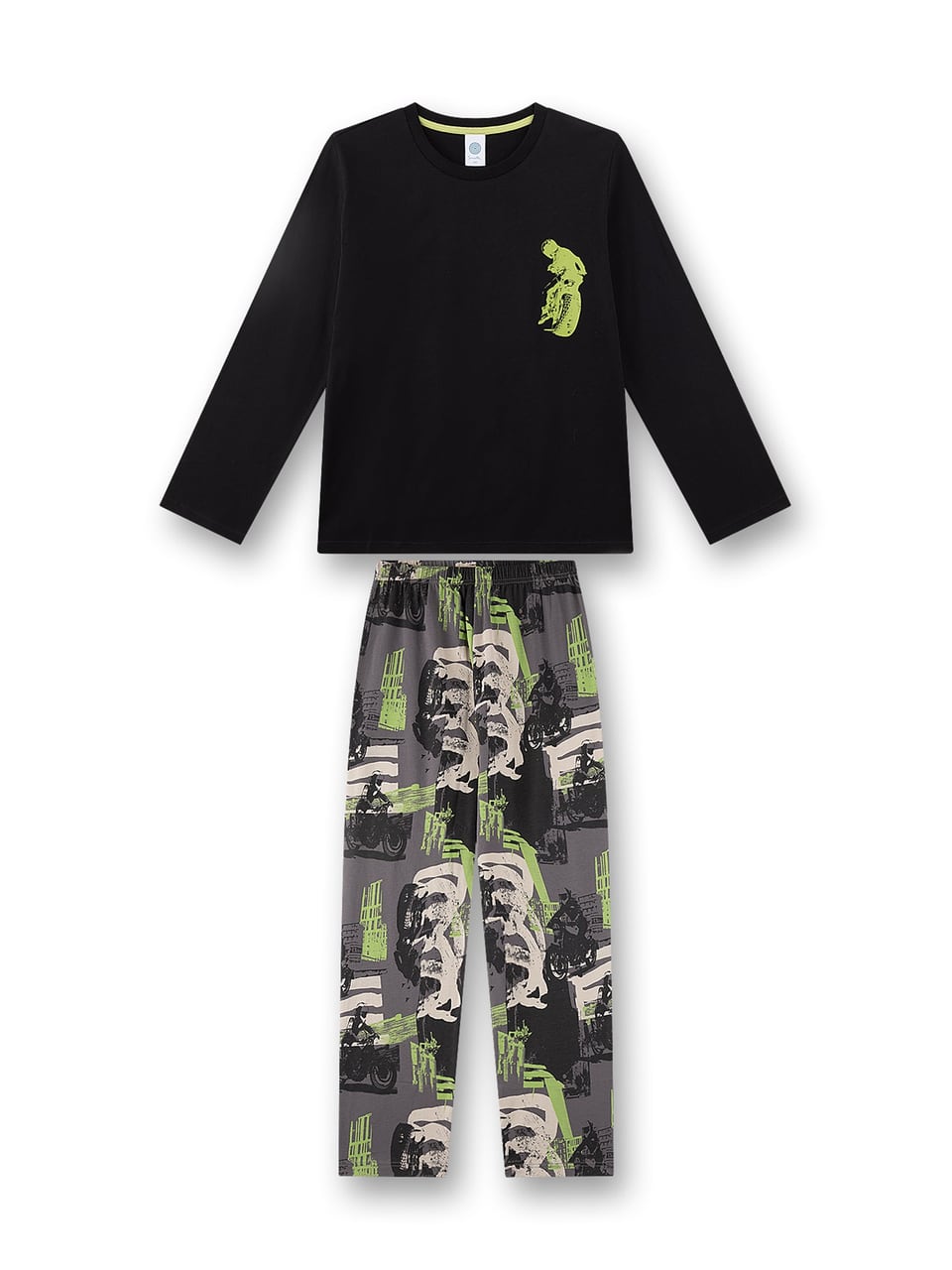 Sanetta Pyjama 1/1 Nachtwäsche in Super Blac – Bild 1