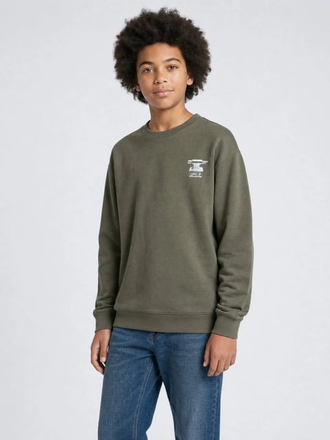 Petrol Industries Boys Sweater Round Neck Print Deep Black Oberteile