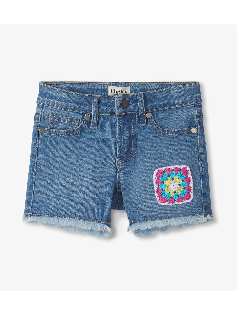 Hatley crochet patch denim shorts Hosen in Light Blue – Bild 1