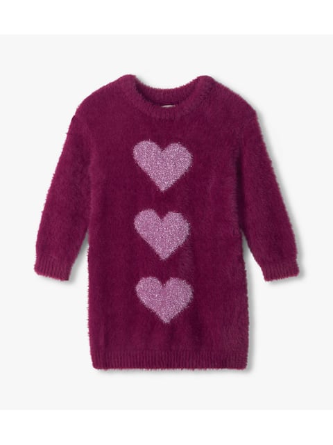 Hatley raspberry hearts dropped shoulder sweater dress Oberteile
