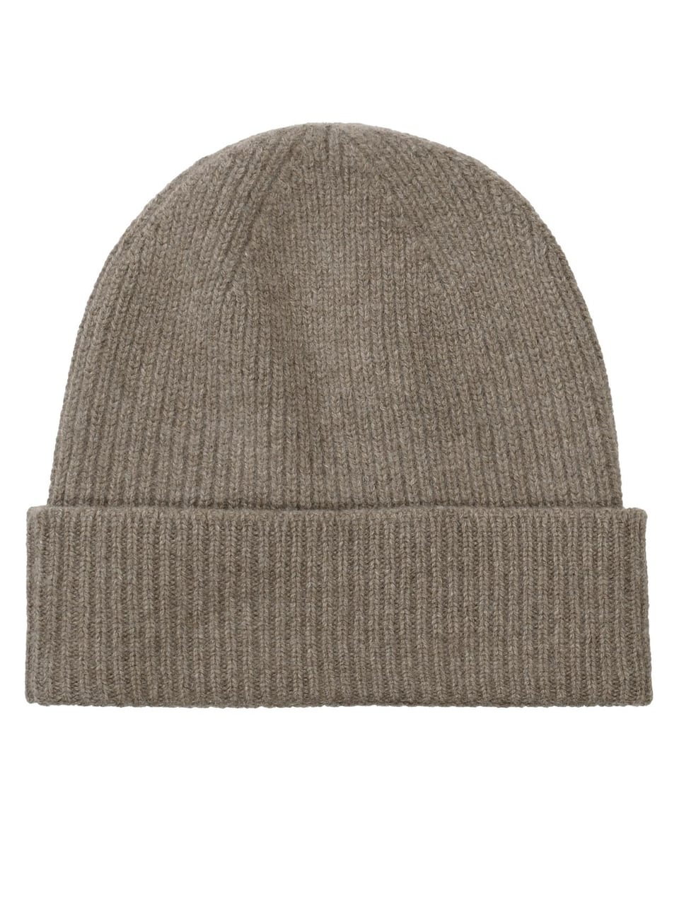 Commander Cashmere-Beanie mit Rippstruktur in Coffee Mel
