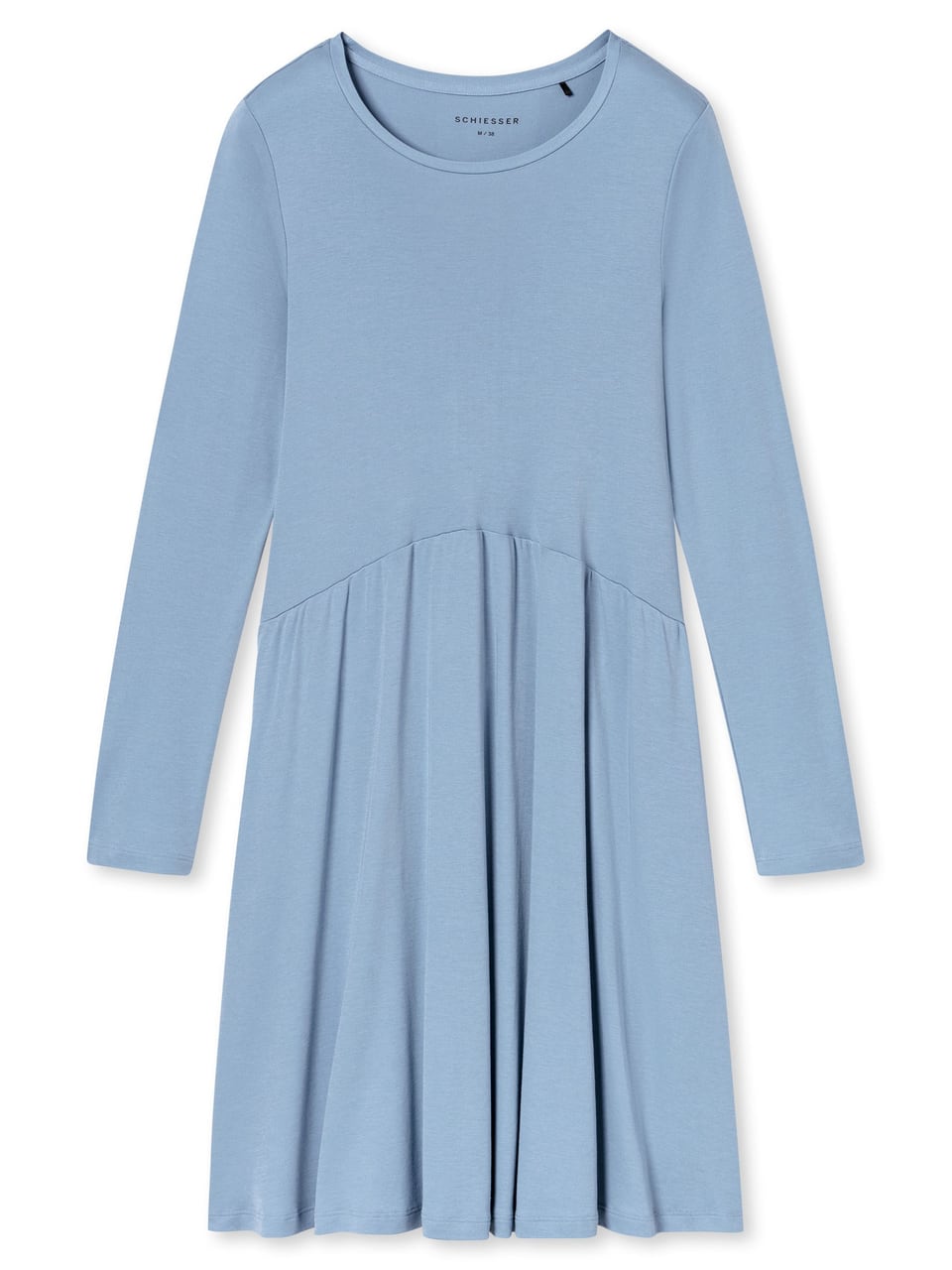 Schiesser Nachthemd langarm, 95cm in Graublau – Bild 1
