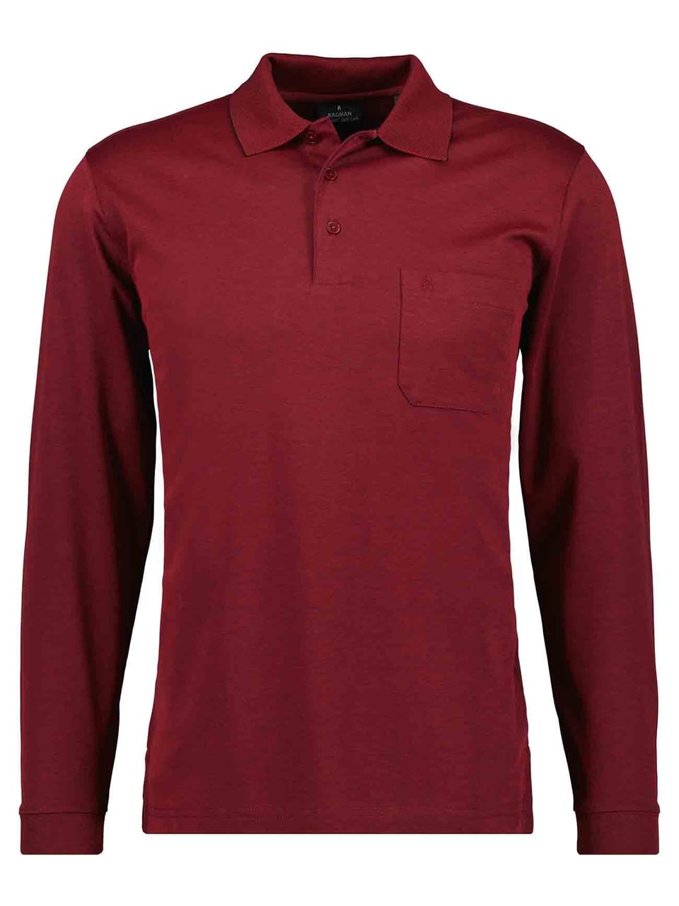 Ragman Polo soft knit LS in Rot – Bild 1