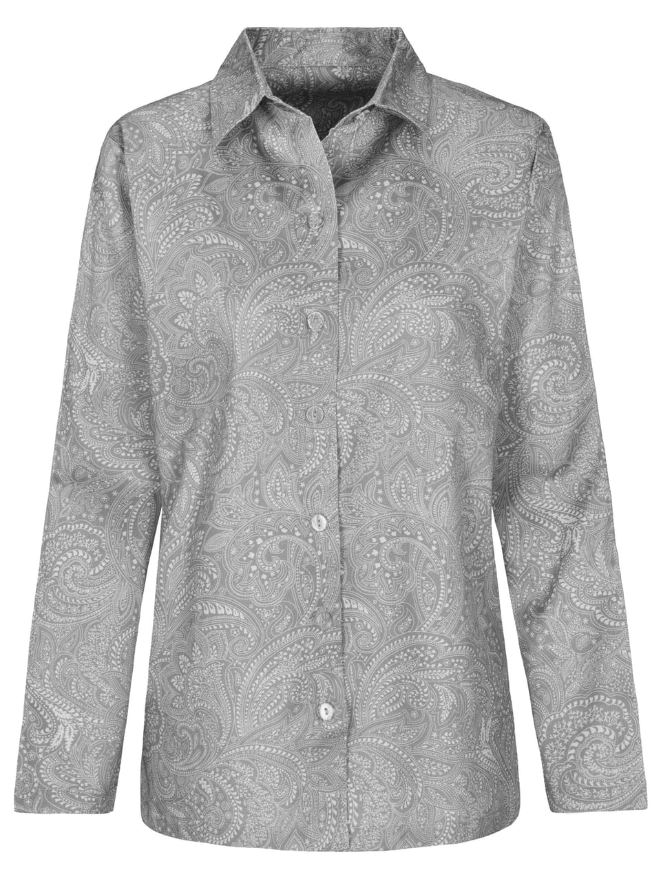 InLinea Da.-Pyjamahemd Satin Schlafanzug in Graphit/Paisley