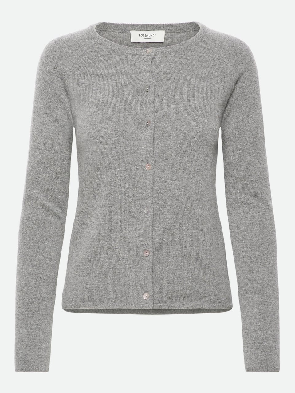 Rosemunde RWLaica Cashmere LS O-neck Raglan Cardigan in Light Grey Melange – Bild 1