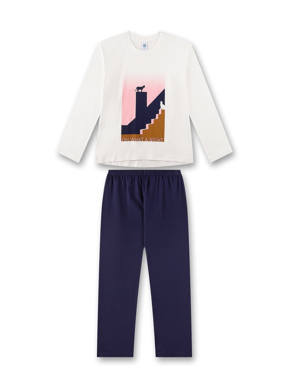 Sanetta Pyjama 1/1 Nachtwäsche in White Pebb – Bild 1
