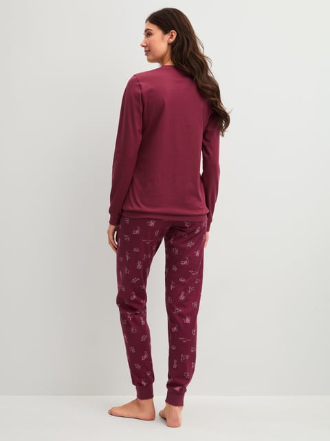 Calida DAMEN Pyjama mit Bündchen Schlafanzug